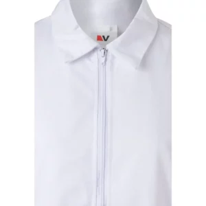 Camisola con cremallera Velilla 590 Blanco, detalle de cuello y cremallera