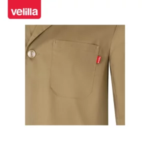 Bata de trabajo Velilla 700 Beige, detalle de bolsillo del pecho