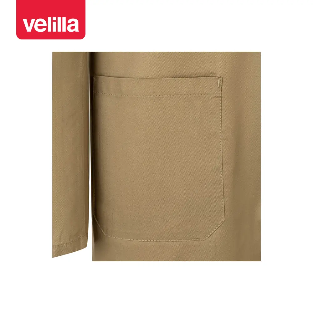 Bata de trabajo Velilla 700 25 Bata de trabajo Velilla 700 Beige, detalle de bolsillo inferior