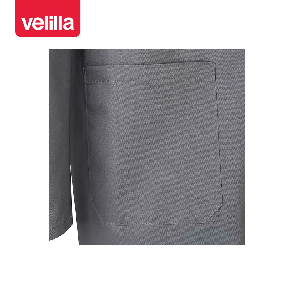 Bata de trabajo Velilla 700 17 Bata de trabajo Velilla 700 Gris, detalle de bolsillo inferior