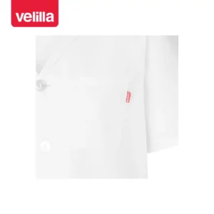 Bata de mujer manga corta Velilla 907 Blanco, detalle de bolsillo del pecho