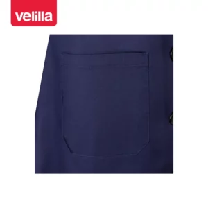 Bata de mujer manga larga Velilla 908 Azul marino, detalle de bolsillo inferior