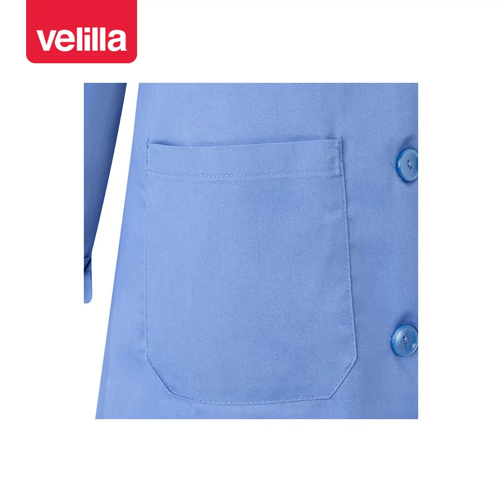 Bata de mujer manga larga Velilla 908 21 Bata de mujer manga larga Velilla 908 Celeste, detalle de bolsillo inferior