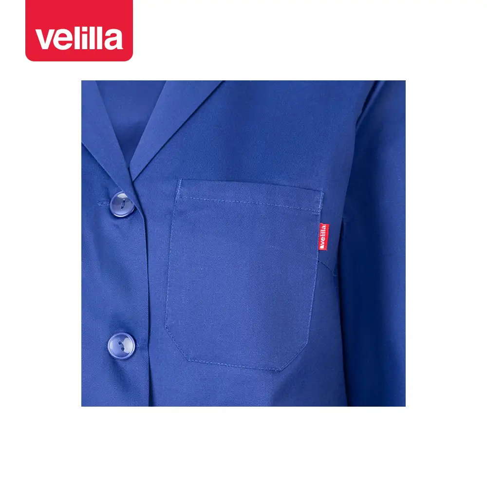 Bata de mujer manga larga Velilla 908 18 Bata de mujer manga larga Velilla 908 Azulina, detalle de bolsillo del pecho