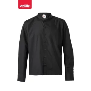 Camisa de cuello mao hombre Velilla LISTAN negro, vista frontal
