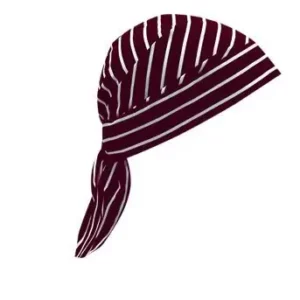 Gorro de cocina Velilla MACISRY Rayas granates, vista general