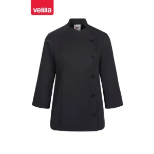 Chaqueta de cocina mujer Velilla MELISA negro, vista frontal