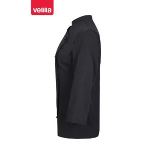 Chaqueta de cocina mujer Velilla MELISA negro, vista lateral