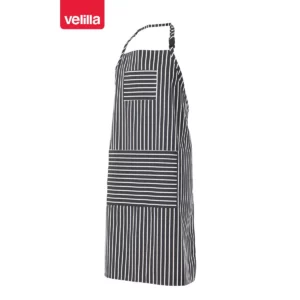 Delantal con peto a rayas Velilla PIMENTON rayas negras, vista frontal