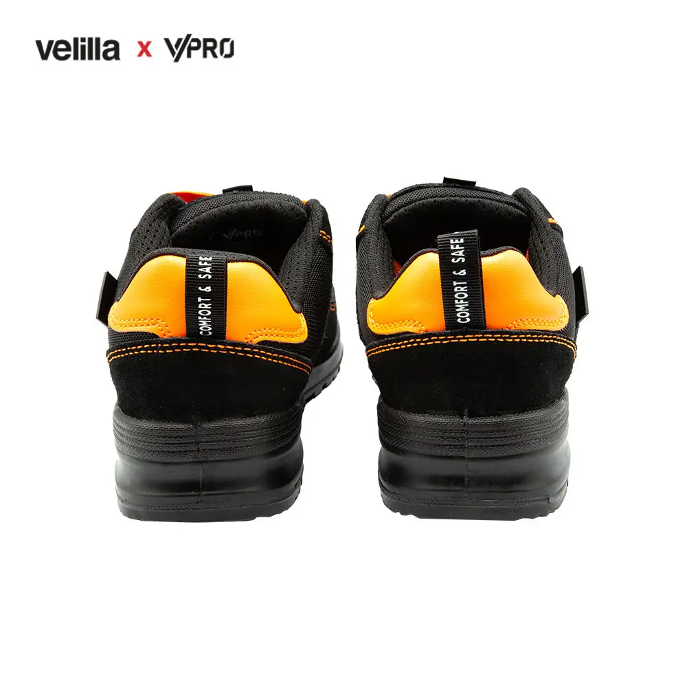 Zapatilla de seguridad VPro VITAL 707004 11 Zapatilla de seguridad VPro VITAL 707004 Negro/Naranja flúor, vista trasera del par