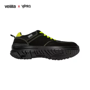 Zapatilla de seguridad VPro VITAL 707004 Negro/Amarillo flúor, detalle de la suela en vista lateral