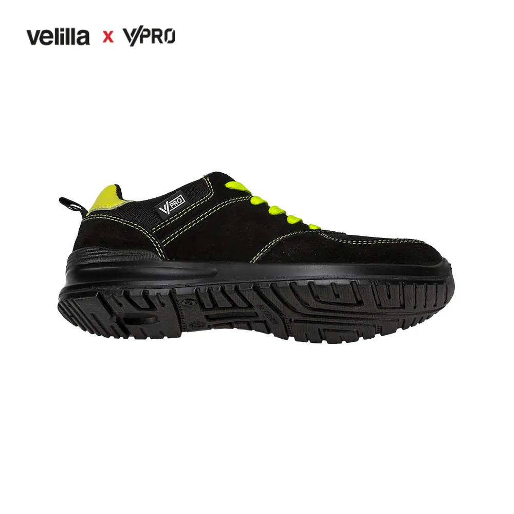 Zapatilla de seguridad VPro VITAL 707004 16 Zapatilla de seguridad VPro VITAL 707004 Negro/Amarillo flúor, detalle de la suela en vista lateral