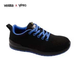 Zapatilla de seguridad VPro SPEZIAL 707007 Negro/Celeste, vista oblicua superior
