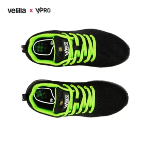 Zapatilla de seguridad VPro SPEZIAL 707007 Negro/Verde lima, vista superior del par
