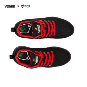 Zapatilla de seguridad VPro SPEZIAL 707007 Negro/Rojo, vista superior del par
