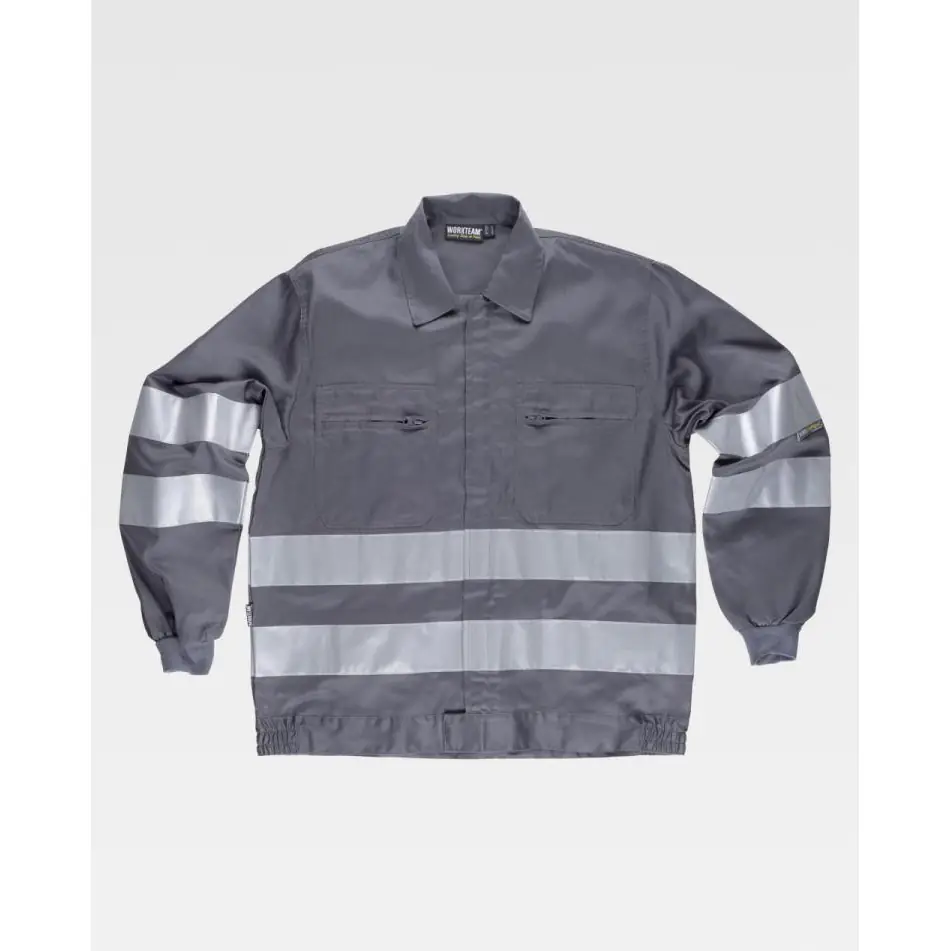 Cazadora reflectante WorkTeam B1107 1 Cazadora reflectante WorkTeam B1107, Gris, vista frontal
