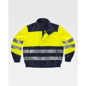 Cazadora multinorma antiestática WorkTeam B1195, Marino/Amarillo a.v., vista frontal
