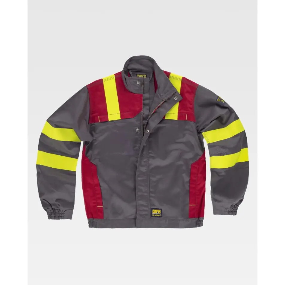Cazadora multinorma combinada WorkTeam B1199 3 Cazadora multinorma combinada WorkTeam B1199, Gris/Rojo/Amarillo flúor, vista frontal