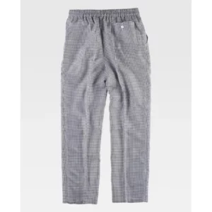 Pantalón de pata de gallo WorkTeam B1426, Blanco/Negro, vista trasera