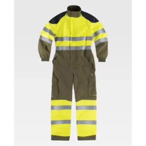 Buzo Ripstop multinorma WorkTeam B5081, Verde kaki/Amarillo av/Gris oscuro, vista frontal
