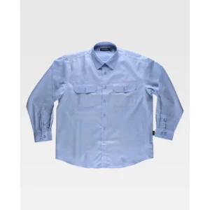 Camisa de manga larga WorkTeam B8001, Celeste, vista frontal