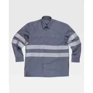 Camisa reflectante de manga larga WorkTeam B8007, Gris, vista frontal