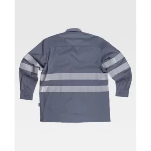Camisa reflectante de manga larga WorkTeam B8007, Gris, vista posterior