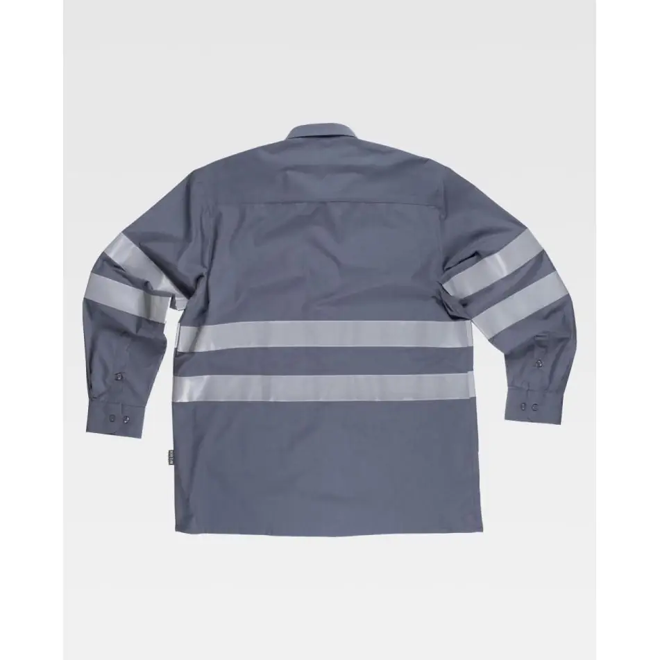 Camisa reflectante de manga larga WorkTeam B8007 2 Camisa reflectante de manga larga WorkTeam B8007, Gris, vista posterior