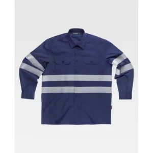 Camisa reflectante de manga larga WorkTeam B8007, Marino, vista frontal