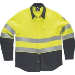Camisa Ripstop multinorma WorkTeam B8081, Gris oscuro/Amarillo a.v., vista frontal