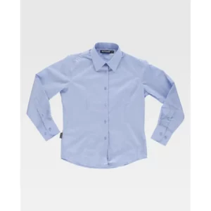 Camisa entallada de mujer WorkTeam B8090, Celeste, vista frontal