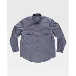 Camisa de algodón manga larga WorkTeam B8200, Gris, vista frontal