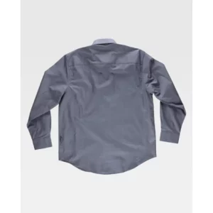 Camisa de algodón manga larga WorkTeam B8200, Gris, vista trasera