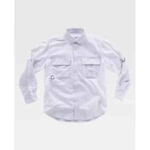 Camisa safari de manga larga WorkTeam B8500, Blanco, vista frontal