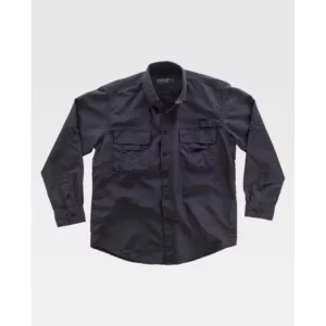 Camisa safari de manga larga WorkTeam B8500, Negro, vista frontal