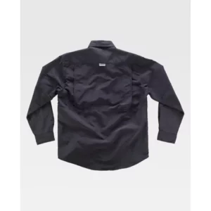 Camisa safari de manga larga WorkTeam B8500, Negro, vista trasera