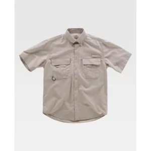 Camisa safari de manga corta WorkTeam B8510, Beige, vista frontal