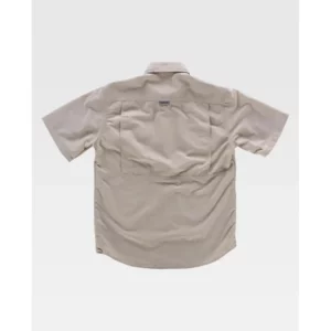 Camisa safari de manga corta WorkTeam B8510, Beige, vista trasera