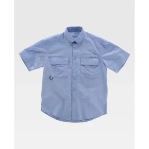 Camisa safari de manga corta WorkTeam B8510, Celeste, vista frontal