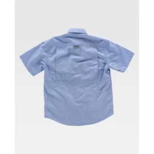 Camisa safari de manga corta WorkTeam B8510, Celeste, vista trasera