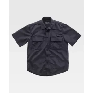 Camisa safari de manga corta WorkTeam B8510, Negro, vista frontal