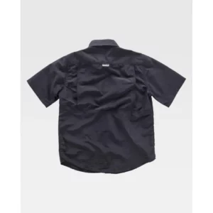 Camisa safari de manga corta WorkTeam B8510, Negro, vista trasera