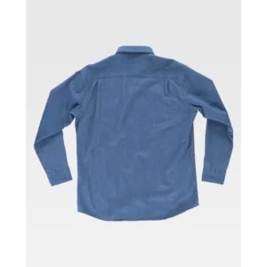 Camisa vaquera de algodón WorkTeam B8600, Vaquero claro, vista trasera