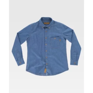 Camisa vaquera de mujer WorkTeam B8690, Vaquero claro, vista frontal