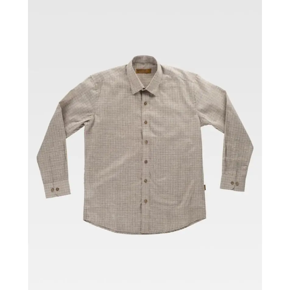 Camisa de cuadros y botones de madera WorkTeam B8800 3 Camisa de cuadros y botones de madera WorkTeam B8800, Beige, vista frontal