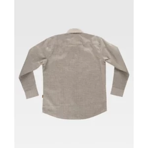 Camisa de cuadros y botones de madera WorkTeam B8800, Beige, vista trasera