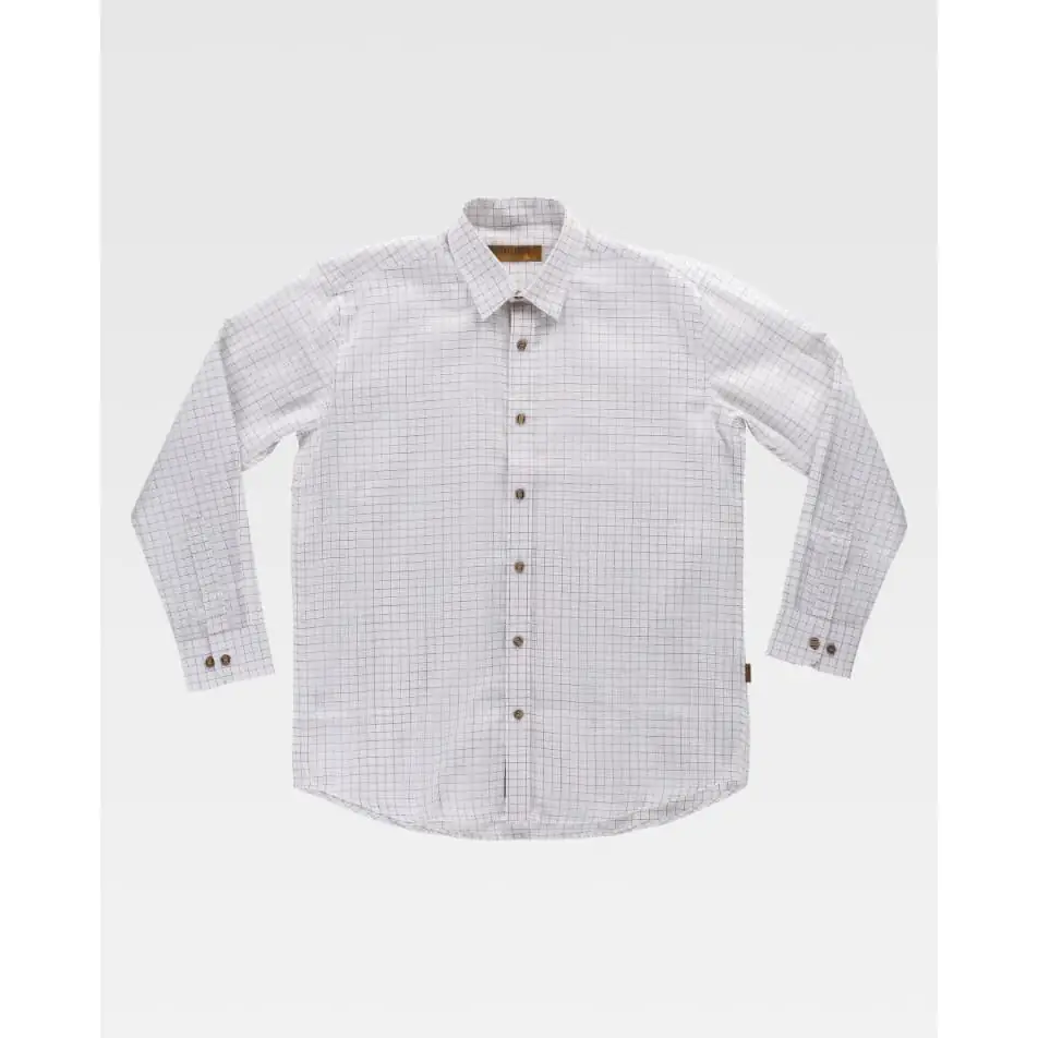 Camisa de cuadros y botones de madera WorkTeam B8800 5 Camisa de cuadros y botones de madera WorkTeam B8800, Blanco natural, vista frontal