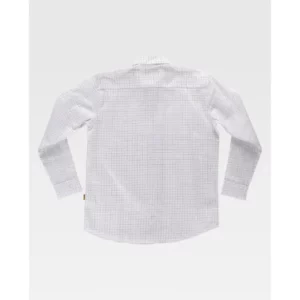 Camisa de cuadros y botones de madera WorkTeam B8800, Blanco natural, vista trasera