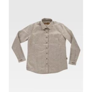 Camisa de cuadros de mujer WorkTeam B8890, Beige, vista frontal
