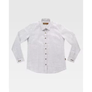 Camisa de cuadros de mujer WorkTeam B8890, Blanco natural, vista frontal